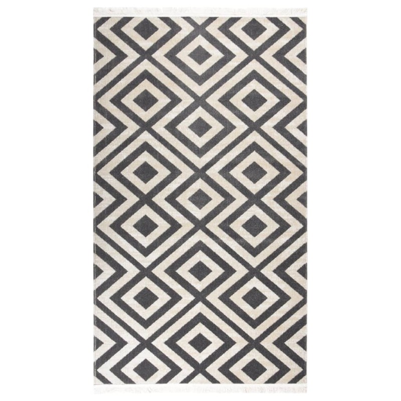 vidaXL Tappeto da Esterni Tessitura Piatta 115x170cm Nero Beige Chiaro vidaXL Tappeto da Esterni Tessitura Piatta 115x170cm Nero Beige Chiaro