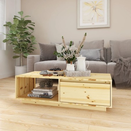 vidaXL Tavolino da Salotto 110x50x33,5 cm in Legno Massello di Abete