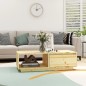vidaXL Tavolino da Salotto 110x50x33,5 cm in Legno Massello di Abete vidaXL Tavolino da Salotto 110x50x33,5 cm in Legno Massello di Abete