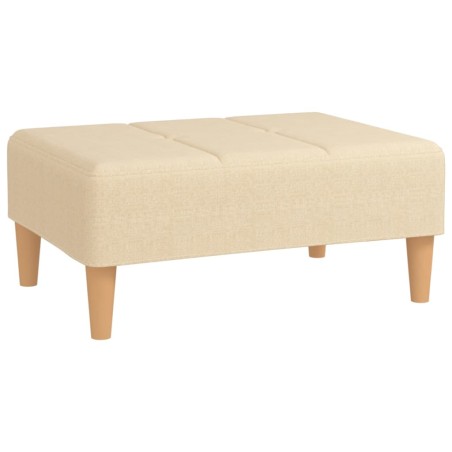 vidaXL Poggiapiedi Crema 78x56x32 cm in Tessuto