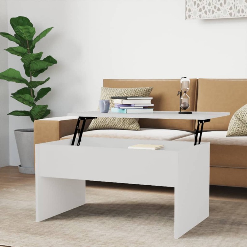 vidaXL Tavolino Bianco Lucido 80x50,5x41,5 cm in Legno Multistrato vidaXL Tavolino Bianco Lucido 80x50,5x41,5 cm in Legno Multistrato