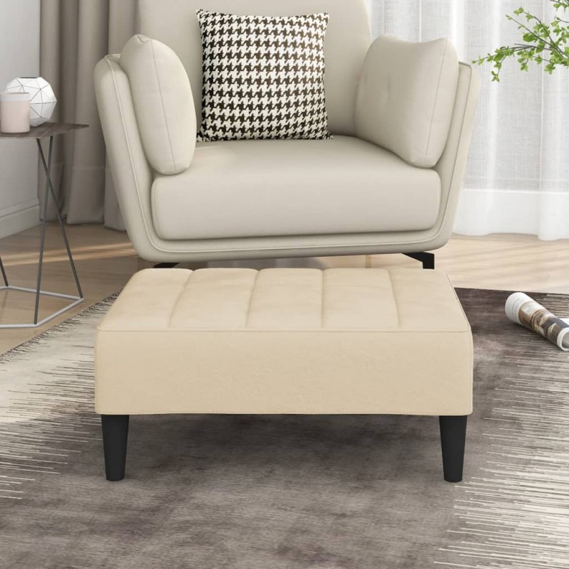 vidaXL Poggiapiedi Crema 78x56x32 cm in Velluto vidaXL Poggiapiedi Crema 78x56x32 cm in Velluto
