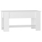 vidaXL Tavolino da Salotto Bianco Lucido 101x49x52cm Legno Multistrato