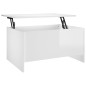 vidaXL Tavolino Salotto Bianco Lucido 80x55,5x41,5cm Legno Multistrato vidaXL Tavolino Salotto Bianco Lucido 80x55,5x41,5cm Legno Multistrato