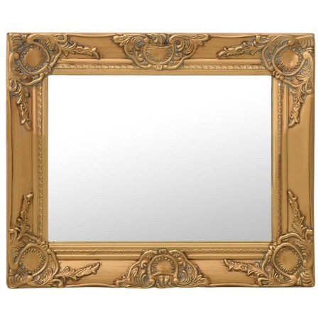 Specchio da Parete Stile Barocco 50x40 cm Oro