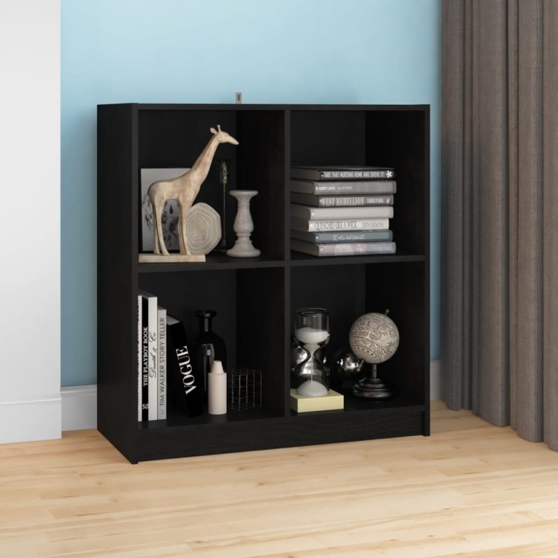 vidaXL Credenza Nera 70x33x76 cm in Legno Massello di Pino vidaXL Credenza Nera 70x33x76 cm in Legno Massello di Pino