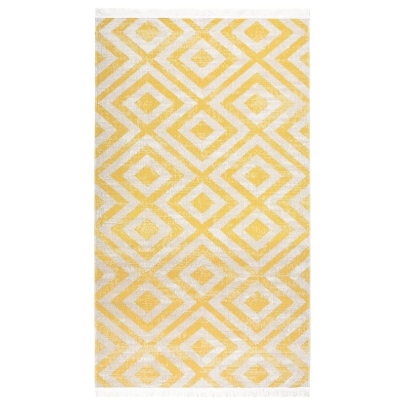 vidaXL Tappeto da Esterni a Tessitura Piatta 115x170 cm Giallo e Beige vidaXL Tappeto da Esterni a Tessitura Piatta 115x170 cm Giallo e Beige