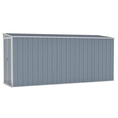 vidaXL Capanno Giardino a Parete Grigio 118x382x178 cm Acciaio Zincato