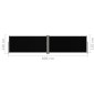 Tenda da Sole Laterale Retrattile Nera 140x600 cm Tenda da Sole Laterale Retrattile Nera 140x600 cm