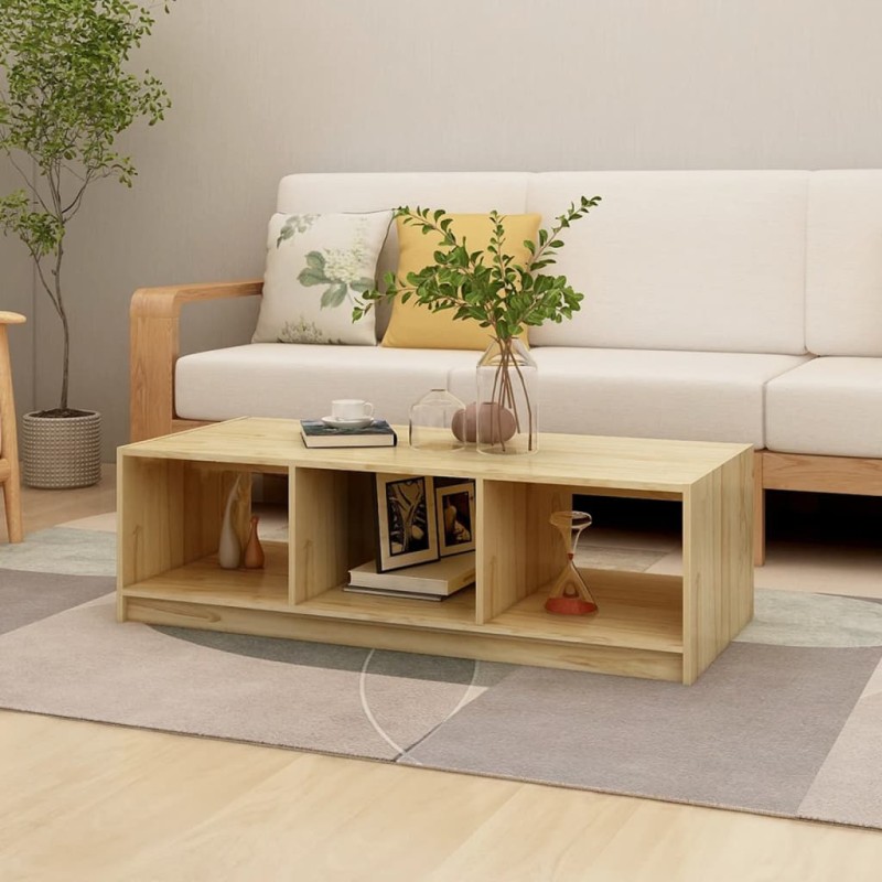 vidaXL Tavolino da Salotto 110x50x34 cm Legno Massello di Pino vidaXL Tavolino da Salotto 110x50x34 cm Legno Massello di Pino