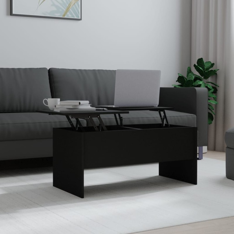 vidaXL Tavolino da Salotto Nero 102x50,5x46,5 cm in Legno Multistrato vidaXL Tavolino da Salotto Nero 102x50,5x46,5 cm in Legno Multistrato