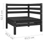vidaXL Divano da Giardino a 2 Posti Nero in Legno Massello di Pino vidaXL Divano da Giardino a 2 Posti Nero in Legno Massello di Pino