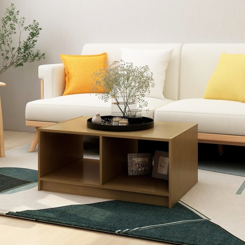 vidaXL Tavolino da Salotto Miele 75x50x33,5 cm Legno Massello di Pino vidaXL Tavolino da Salotto Miele 75x50x33,5 cm Legno Massello di Pino