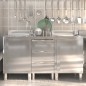 vidaXL Mobiletti da Cucina Commerciale 3 pz in Acciaio Inossidabile vidaXL Mobiletti da Cucina Commerciale 3 pz in Acciaio Inossidabile