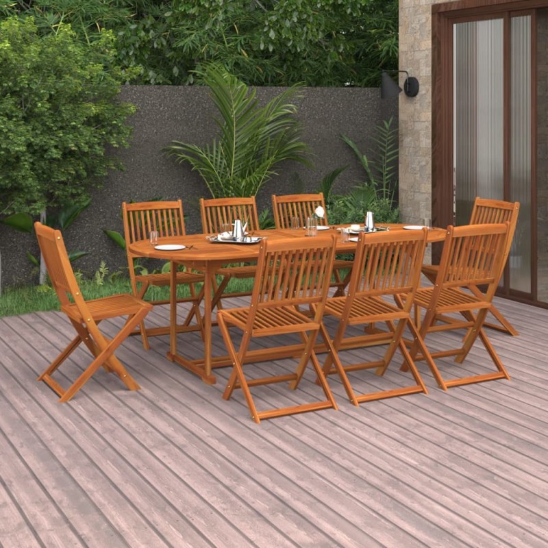 vidaXL Set da Pranzo da Giardino 9 pz in Legno Massello di Acacia vidaXL Set da Pranzo da Giardino 9 pz in Legno Massello di Acacia
