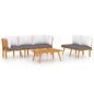 vidaXL Set Divani da Giardino 5 pz con Cuscini in Massello di Acacia vidaXL Set Divani da Giardino 5 pz con Cuscini in Massello di Acacia