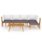 vidaXL Set Divani da Giardino 5 pz con Cuscini in Massello di Acacia vidaXL Set Divani da Giardino 5 pz con Cuscini in Massello di Acacia
