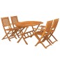 vidaXL Set da Pranzo da Giardino 5 pz in Legno Massello di Acacia