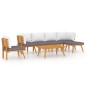 vidaXL Set Divani da Giardino 7 pz con Cuscini in Massello di Acacia vidaXL Set Divani da Giardino 7 pz con Cuscini in Massello di Acacia