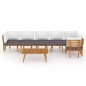 vidaXL Set Divani da Giardino 7 pz con Cuscini in Massello di Acacia vidaXL Set Divani da Giardino 7 pz con Cuscini in Massello di Acacia