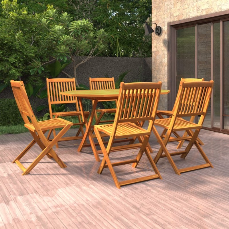 vidaXL Set Mobili da Pranzo da Giardino 7 pz Legno Massello di Acacia vidaXL Set Mobili da Pranzo da Giardino 7 pz Legno Massello di Acacia
