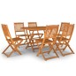 vidaXL Set Mobili da Pranzo da Giardino 7 pz Legno Massello di Acacia vidaXL Set Mobili da Pranzo da Giardino 7 pz Legno Massello di Acacia