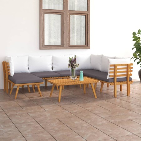 vidaXL Set Divani da Giardino 8 pz con Cuscini in Massello di Acacia