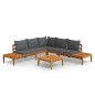 vidaXL Set Divani Giardino 4 pz con Cuscini Grigio Scuro Legno Acacia vidaXL Set Divani Giardino 4 pz con Cuscini Grigio Scuro Legno Acacia