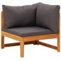 vidaXL Set Divani Giardino 4 pz con Cuscini Grigio Scuro Legno Acacia vidaXL Set Divani Giardino 4 pz con Cuscini Grigio Scuro Legno Acacia