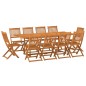 vidaXL Set da Pranzo da Giardino 11 pz 220x90x75 cm Massello di Acacia vidaXL Set da Pranzo da Giardino 11 pz 220x90x75 cm Massello di Acacia