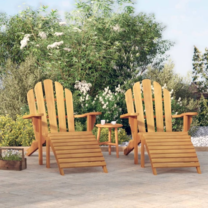 Sedie Adirondack Giardino Poggiapiedi 2pz Legno Massello Teak Sedie Adirondack Giardino Poggiapiedi 2pz Legno Massello Teak