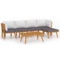 vidaXL Set Divani da Giardino 6 pz con Cuscini in Massello di Acacia vidaXL Set Divani da Giardino 6 pz con Cuscini in Massello di Acacia
