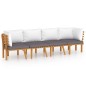 vidaXL Set Divani da Giardino 4 pz con Cuscini in Massello di Acacia vidaXL Set Divani da Giardino 4 pz con Cuscini in Massello di Acacia