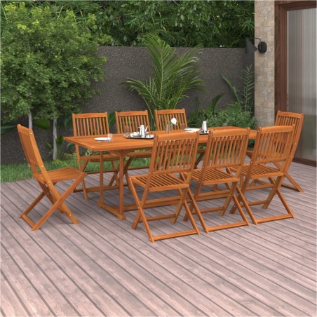 vidaXL Set Pranzo da Giardino 9 pz in Legno Massello di Acacia