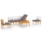 vidaXL Set Divani da Giardino 4 pz con Cuscini in Massello di Acacia