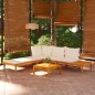 vidaXL Set Divani Giardino 3 pz Cuscini Bianco Crema in Legno d'Acacia vidaXL Set Divani Giardino 3 pz Cuscini Bianco Crema in Legno d'Acacia