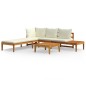 vidaXL Set Divani Giardino 3 pz Cuscini Bianco Crema in Legno d'Acacia vidaXL Set Divani Giardino 3 pz Cuscini Bianco Crema in Legno d'Acacia