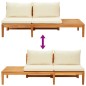 vidaXL Set Divani Giardino 3 pz Cuscini Bianco Crema in Legno d'Acacia vidaXL Set Divani Giardino 3 pz Cuscini Bianco Crema in Legno d'Acacia