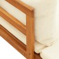 vidaXL Set Divani Giardino 3 pz Cuscini Bianco Crema in Legno d'Acacia vidaXL Set Divani Giardino 3 pz Cuscini Bianco Crema in Legno d'Acacia