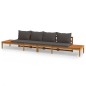 vidaXL Panche da Giardino con Cuscini Grigio Scuro 2pz Legno di Acacia vidaXL Panche da Giardino con Cuscini Grigio Scuro 2pz Legno di Acacia
