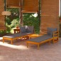 vidaXL Set Divani Giardino 3 pz Cuscini Grigio Scuro in Legno d'Acacia vidaXL Set Divani Giardino 3 pz Cuscini Grigio Scuro in Legno d'Acacia