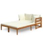 vidaXL Lettini Prendisole con Cuscini Crema 2 pz Legno d'Acacia vidaXL Lettini Prendisole con Cuscini Crema 2 pz Legno d'Acacia
