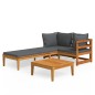 vidaXL Set Divani Giardino 3 pz con Cuscini Grigio Scuro Legno Acacia vidaXL Set Divani Giardino 3 pz con Cuscini Grigio Scuro Legno Acacia