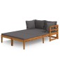vidaXL Lettini Prendisole con Cuscini Grigio Scuro 2 pz Legno d'Acacia vidaXL Lettini Prendisole con Cuscini Grigio Scuro 2 pz Legno d'Acacia