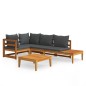 vidaXL Set Divani Giardino 4 pz con Cuscini Grigio Scuro Legno Acacia vidaXL Set Divani Giardino 4 pz con Cuscini Grigio Scuro Legno Acacia