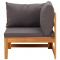 vidaXL Set Divani Giardino 4 pz con Cuscini Grigio Scuro Legno Acacia vidaXL Set Divani Giardino 4 pz con Cuscini Grigio Scuro Legno Acacia