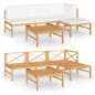 vidaXL Set Divani Giardino 5pz Cuscini Crema in Legno Massello di Teak vidaXL Set Divani Giardino 5pz Cuscini Crema in Legno Massello di Teak