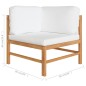 vidaXL Set Divani da Giardino 4pz Cuscini Crema Legno Massello di Teak vidaXL Set Divani da Giardino 4pz Cuscini Crema Legno Massello di Teak
