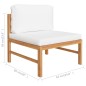 vidaXL Set Divani da Giardino 4pz Cuscini Crema Legno Massello di Teak vidaXL Set Divani da Giardino 4pz Cuscini Crema Legno Massello di Teak