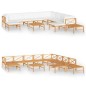 vidaXL Set Divani Giardino 12 pz Cuscini Crema Legno Massello di Teak